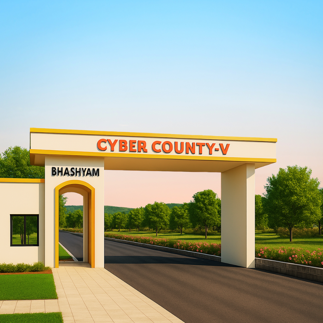 "Cyber County-V HMDA-approved plots in Mangalpally near Adibatla, Hyderabad."